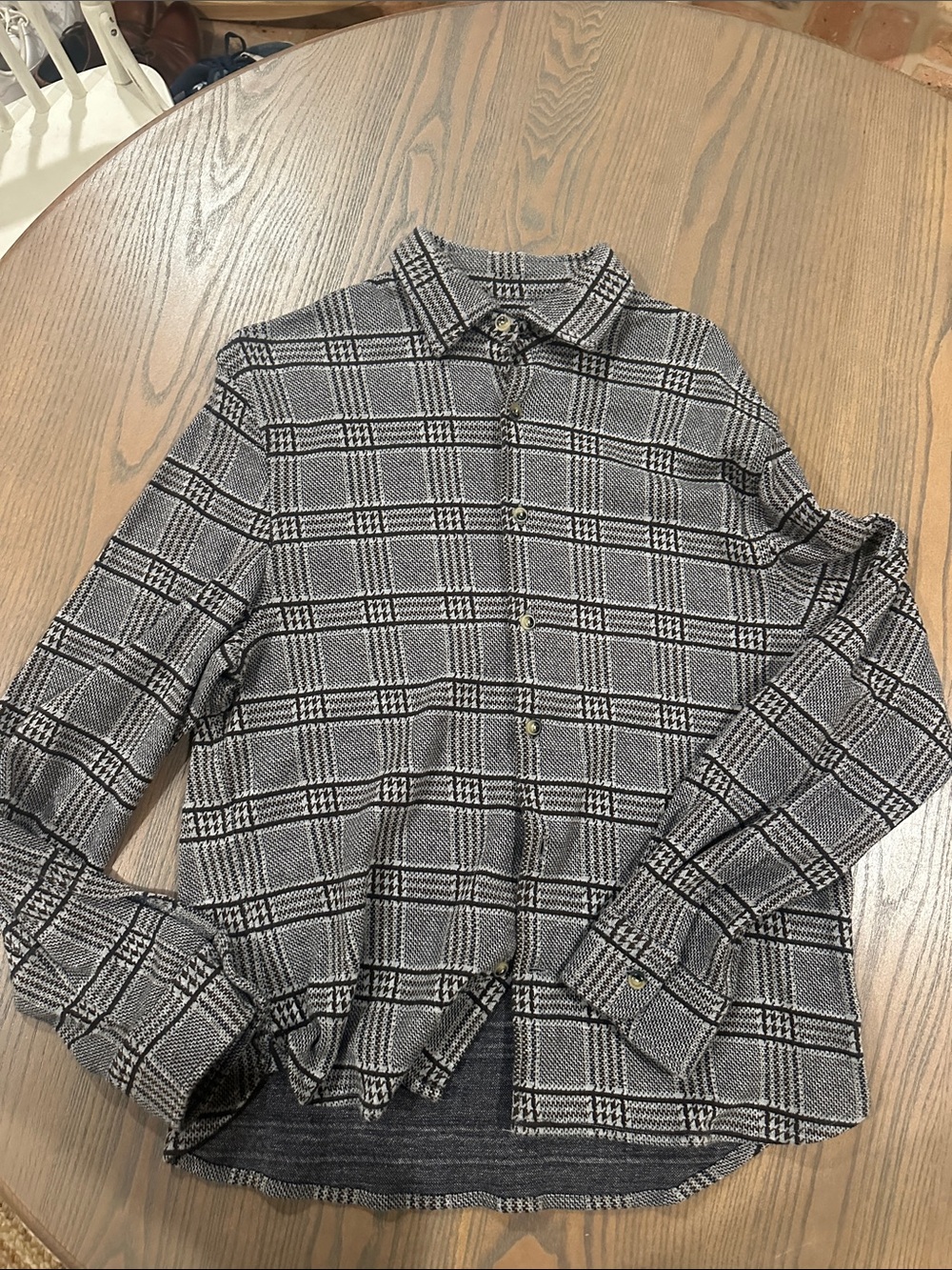 Jos. A. Bank Black and Gray Plaid Button-Down Shirt